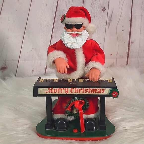 Vintage 90s Jazzy Piano Pals Santa Claus UNTESTED Christmas Animated Decor - Picture 2 of 16